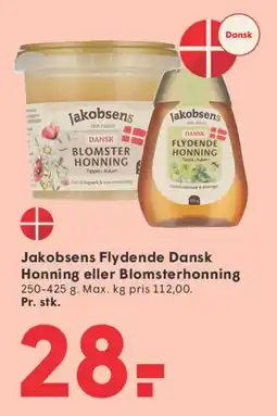 SPAR Jakobsens Flydende Dansk Honning eller Blomsterhonning tilbud