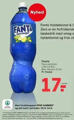 SPAR Fanta Hyldeblomst & Citron Zero tilbud