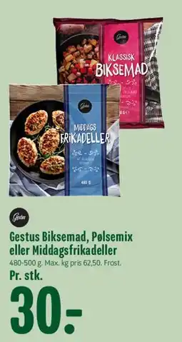 Min Købmand Gestus Biksemad, Pølsemix eller Middagsfrikadeller tilbud