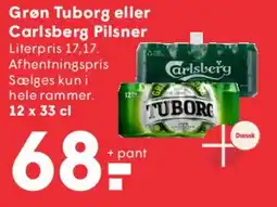 SPAR Grøn Tuborg eller Carlsberg Pilsner tilbud