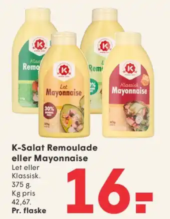 SPAR K-Salat Remoulade eller Mayonnaise tilbud