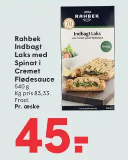 SPAR Rahbek Indbagt Laks med Spinat i Cremet Flødesauce tilbud
