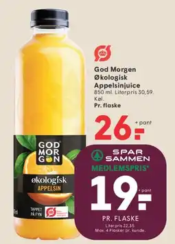 SPAR God Morgen Økologisk Appelsinjuice tilbud