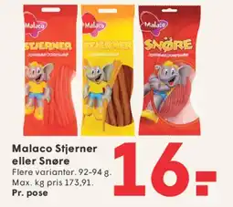 SPAR Malaco Stjerner eller Snøre tilbud