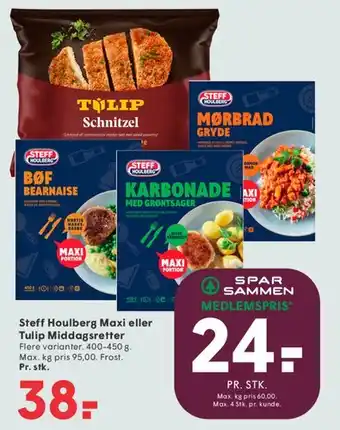 SPAR Steff Houlberg Maxi eller Tulip Middagsretter tilbud