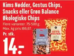 Min Købmand Kims Nødder / Gestus Chips / Snacks tilbud