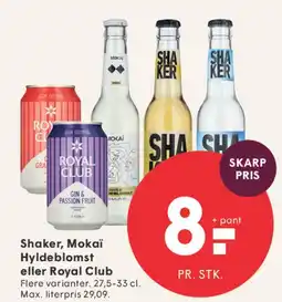SPAR Shaker, Mokai Hyldeblomst eller Royal Club tilbud