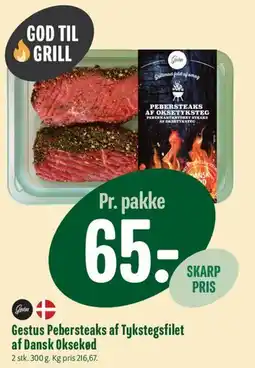 Min Købmand Gestus Pebersteaks af Tykstegsfilet af Dansk Oksekød tilbud