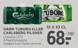 MENY Grøn Tuborg eller Carlsberg Pilsner tilbud