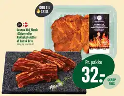 Min Købmand Gestus BBQ Flæsk i Skiver eller Nakkekoteletter af Dansk Gris tilbud