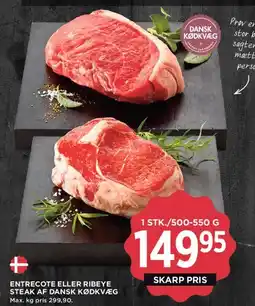 MENY Entrecote eller Ribeye tilbud