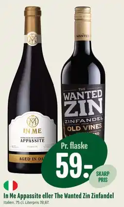 Min Købmand In Me Appassite eller The Wanted Zin Zinfandel tilbud