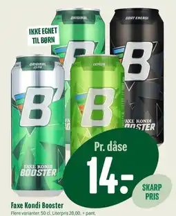 Min Købmand Faxe Kondi Booster (dåse) tilbud