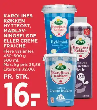 Karolines Køkken - hytteost / madlavningsfløde / creme fraiche