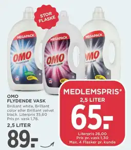 MENY OMO flydende vask tilbud