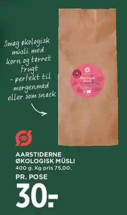 MENY AARSTIDERNE ØKOLOGISK MÜSLI tilbud