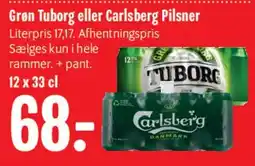 Min Købmand Grøn Tuborg eller Carlsberg Pilsner tilbud