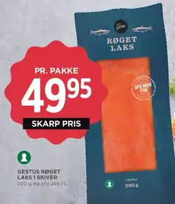 MENY Gestus røget laks i skiver tilbud