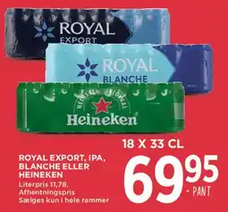MENY Royal Export, IPA, Blanche eller Heineken (18 x 33 cl) tilbud