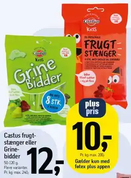 Føtex Castus frugt-stænger eller Grine-bidder tilbud