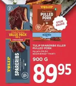 MENY Tulip spareribs eller pulled pork tilbud