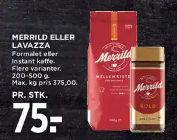 MENY Merrild eller Lavazza kaffe tilbud