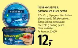 Føtex Fiskekonserves, pastasauce eller pesto tilbud