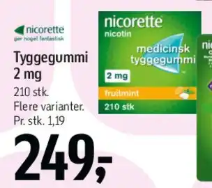 Føtex Nicorette medicinsk tyggegummi 2 mg tilbud