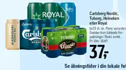 Føtex Carlsberg / Tuborg / Heineken / Royal (6-pak) tilbud