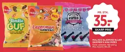 MENY Malaco slikpose eller Skipper's Mini Pipes tilbud