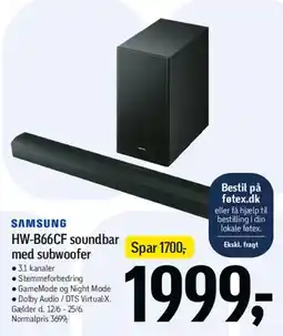 Føtex SAMSUNG HW-B66CF soundbar med subwoofer tilbud
