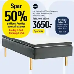 Føtex Huma Prestige boxmadras tilbud