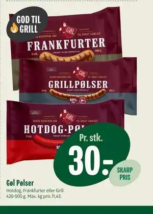 Min Købmand Gøl Pølser tilbud