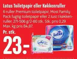 Min Købmand Lotus Toiletpapir eller Køkkenruller tilbud
