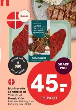SPAR Marinerede Schnitzler af Yderlår af Dansk Kalv tilbud
