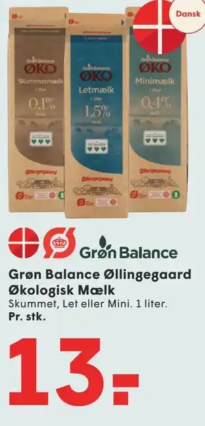 SPAR Grøn Balance Øllingegaard Økologisk Mælk tilbud