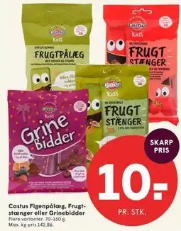 SPAR Castus Figenpålæg, Frugtstænger eller Grinebidder tilbud
