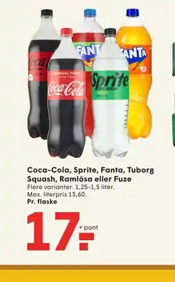 SPAR Coca-Cola, Sprite, Fanta, Tuborg Squash, Ramlösa eller Fuze tilbud
