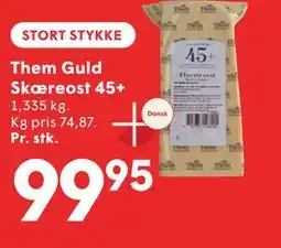 SPAR Them Guld Skæreost 45+ tilbud