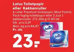 SPAR Lotus Toiletpapir eller Køkkenruller tilbud