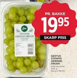MENY GESTUS STENFRI GRØNNE DRUER tilbud