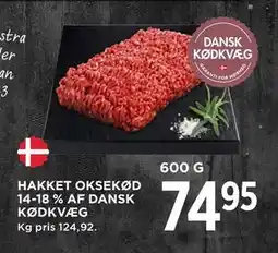 MENY HAKKET OKSEKØD 14-18 % AF DANSK KØDKVÆG tilbud