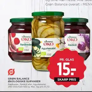 MENY GRØN BALANCE ØKOLOGISKE SURVARER tilbud
