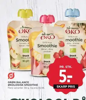 MENY GRØN BALANCE ØKOLOGISK SMOOTHIE tilbud