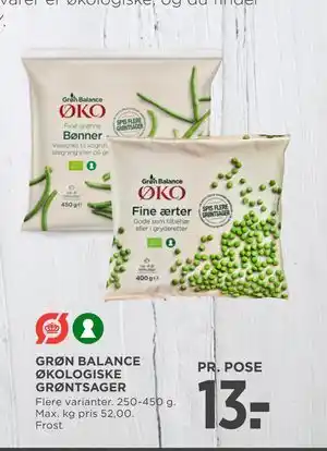 MENY GRØN BALANCE ØKOLOGISKE GRØNTSAGER tilbud