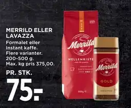 MENY MERRILD ELLER LAVAZZA tilbud