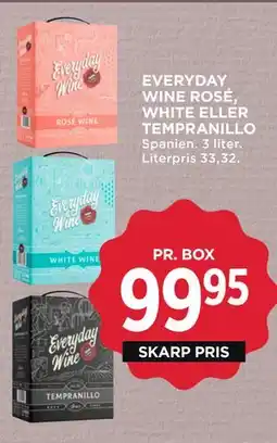 MENY EVERYDAY WINE ROSÉ, WHITE ELLER TEMPRANILLO tilbud