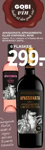 MENY APASSIONATA APPASSIMENTO ELLER ZINFANDEL ROSÉ tilbud