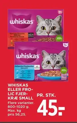 MENY WHISKAS ELLER FROLIC FJERKRÆ SMALL tilbud