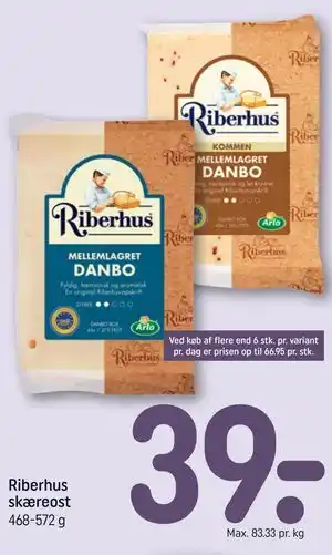 REMA 1000 Riberhus skæreost tilbud